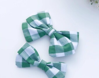 Spring green and white check
