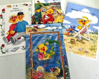 Vintage Suzy's Zoo Greeting Cards - Set of Four - NO ENVELOPES