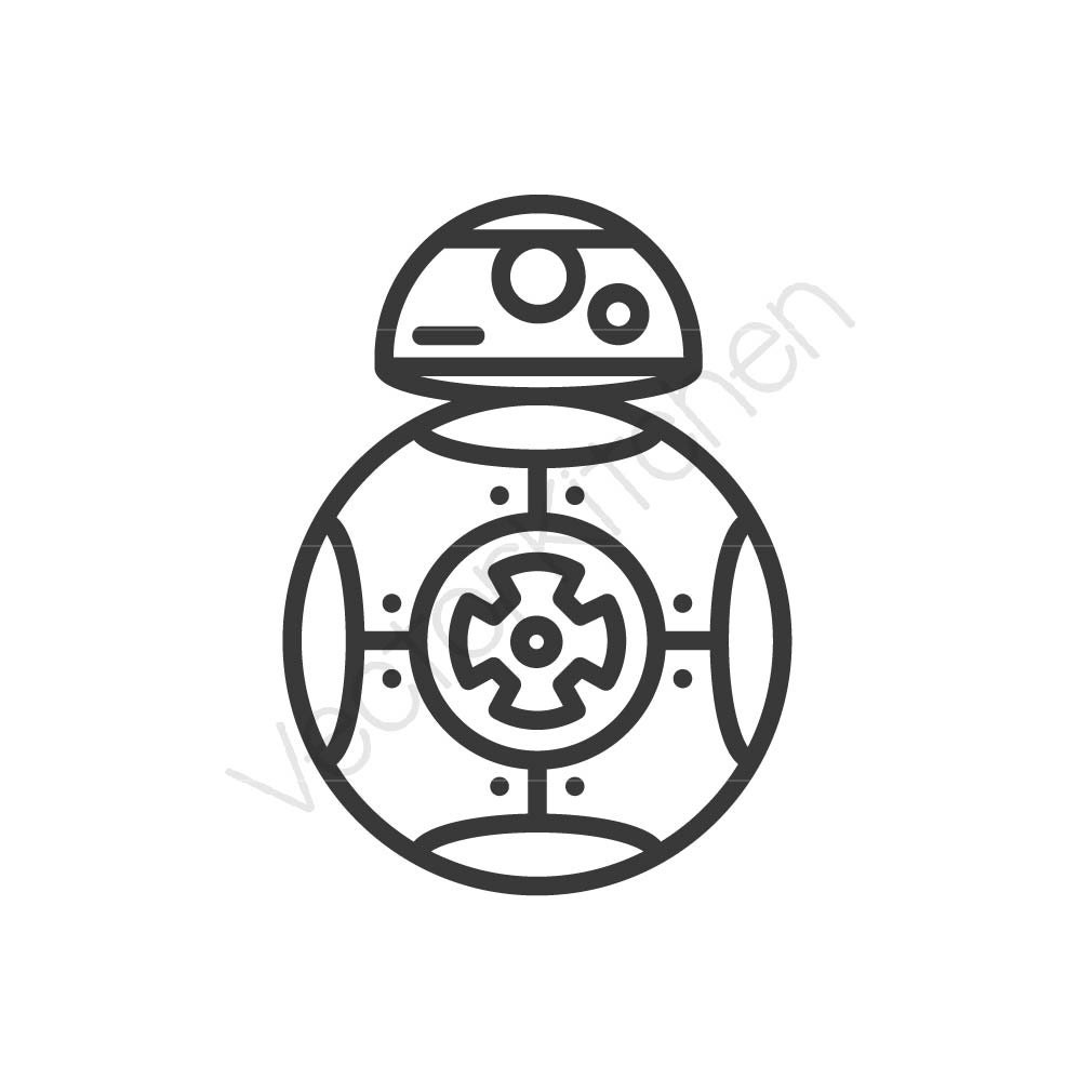 Download Star Wars BB8 Inspired Cutting Template SVG EPS Silhouette DIY