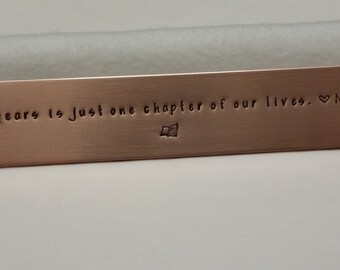 Copper bookmark, personalized bookmark, 7th anniversary gift, Christmas gift