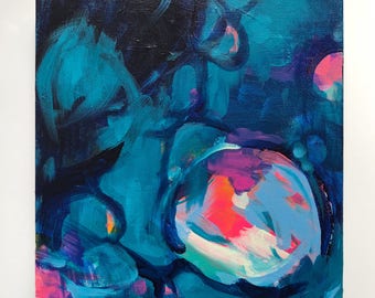 12” x 12” Abstract Acrylic Painting - Title: Release - Modern Home Decor