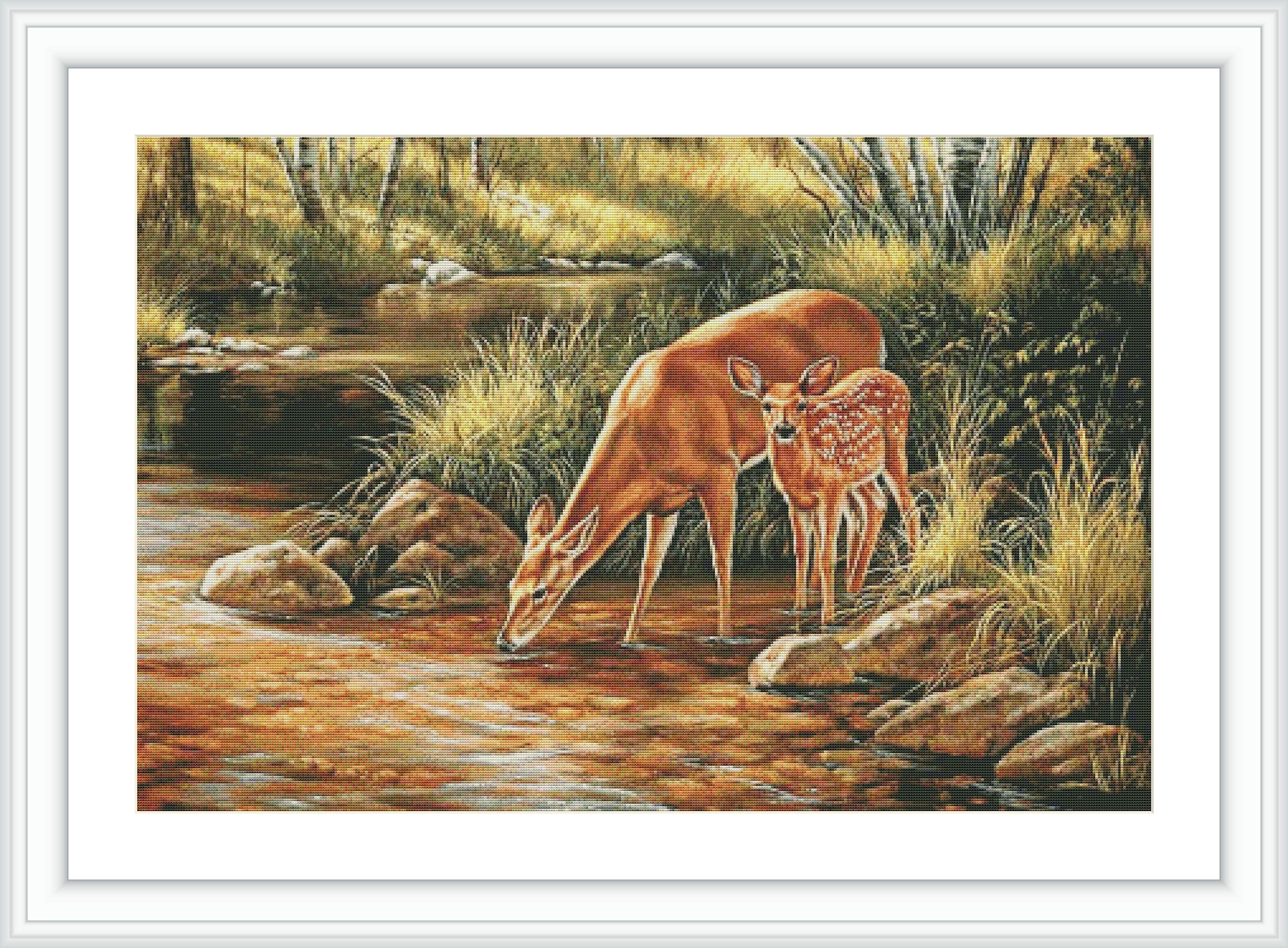 Deer Counted Cross Stitch Pattern Large Cross Stitch Chart