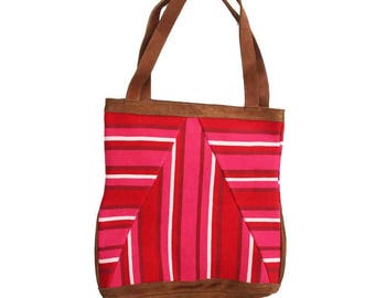 Red camel suede bag