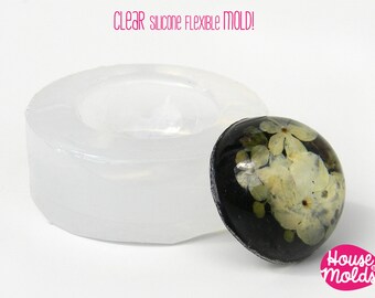 Clear Mold for 23 mm Cabochon ,Mold for resin earrings or necklaces,pendants or ring top extra clear mold and super glossy surface!