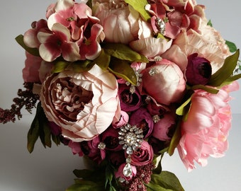 Faux Flower Bouquet with Jewels