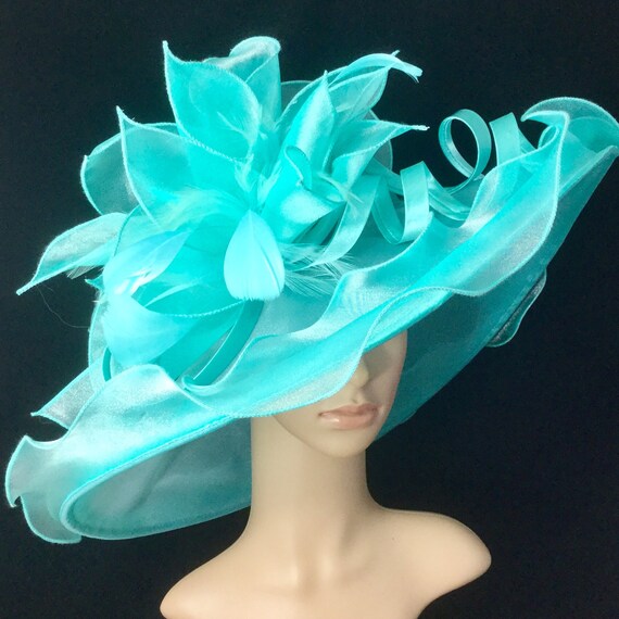 Mint Green Kentucky Derby Hat Organza Hat Derby HatDress