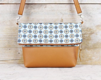 Foldover bag Retro pattern "Malia"