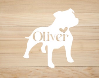 Personalized Pit Bull decal, Custom decals for pet lovers! Pick your color & font! American Staffordshire, Bully, Staffordshire Bull Terrier