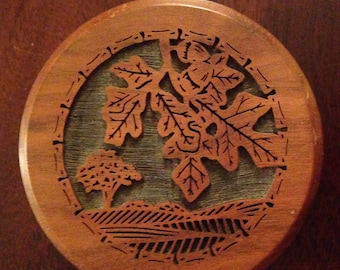 Laser Carved Walnut Wood Paperweight