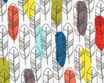 Feather Fabric, Michael Miller DC6206 Quill, Birds of a Feather Quilt Fabric, Sketched Feathers Fabric, Cotton
