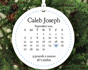 Baby's First Christmas Ornament for Baby ornament Personalized Christmas Ornament Birth Date Personalized Porcelain Ornament