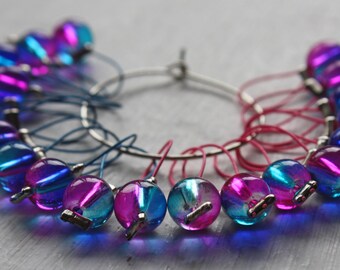 20 Knitting stitch markers Neon lights