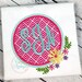 Flower Monogram Frame Machine Embroidery Applique Design 4 Sizes, flower applique, roses applique, rose embroidery, monogram frame applique