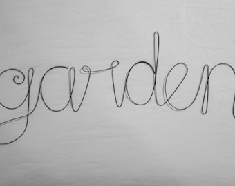 GARDEN Wire Word Wall Hanging Art
