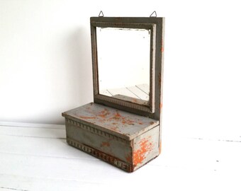 Old rustic (hanging) cabinet with mirror