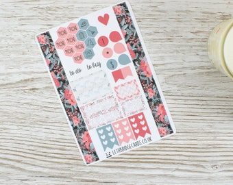Coral Flower Pocket Weekly Kit; Vinyl Matt; Mini Kit; Pocket TN Kit; WO1P Kit; Planner Stickers; Pocket Filofax; Summer Kit