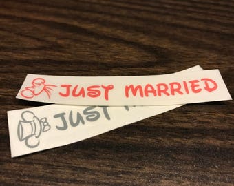 Disney Couple - Just Married Magic Band Decals - Mr. & Mrs. - Bride and Groom - Honeymoon - Mickey and Minnie - Disney