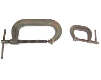 Wilton C Clamps 402 and 406 Vintage Old Hand Tool Tools