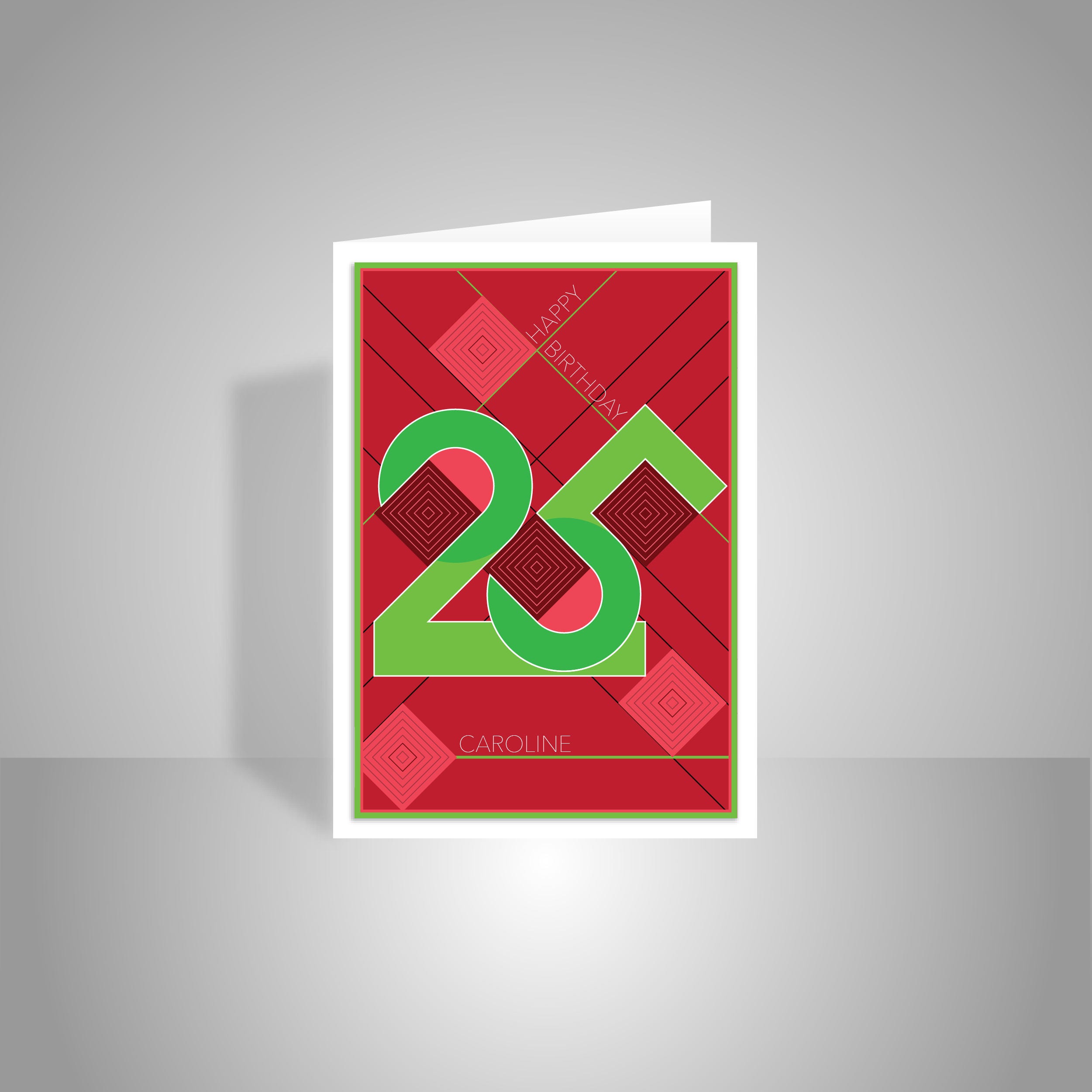 personalised 25th happy birthday card for her sister edit name