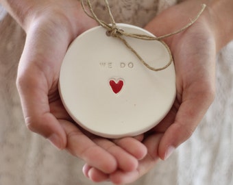 Ring bearer pillow alternative, Wedding ring bearer We Do Ring dish Ring pillow alternative Ceramic ring holder
