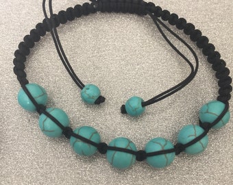 Turquoise blue thread for macrame cord bracelet