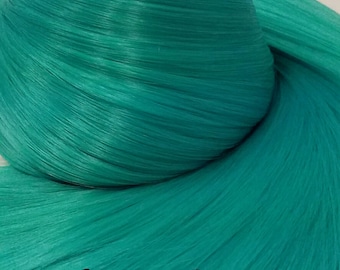 Hatsune Green Teal Green Blue Nylon Doll Hair Re-rooting Re-Hairing Hank