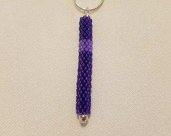 Violet and Lilac Tube Woven Delicas Pendant