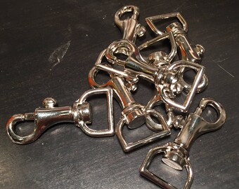 10pcs - Short Swivel Bolt Snap Hooks - 1/2" Nickel Plated - Purse Hardware