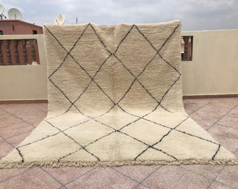 9x12 Large white Moroccan rug - Beni ourain Mrirt rug - Wool Area rug - Berber carpet - Beni ourain carpet - Boho rug - Morocco - Teppish