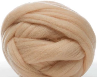 Merino Wool Top - 22.5 micron -Flesh - 4 ounces