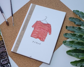 Shirt Watercolor Notebook Handmade,Hard cover journal,Illustration,Notebook,Sketchbook,Diary,Gift,21×14.8