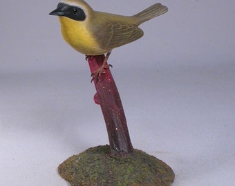 Common Yellowthroat Hand Carved wooden Bird