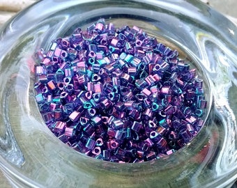 11/0 Triangle, Seed Beads, Toho, Transparent Blue Iris, 319E, 7 grams per tube, Priced per Tube