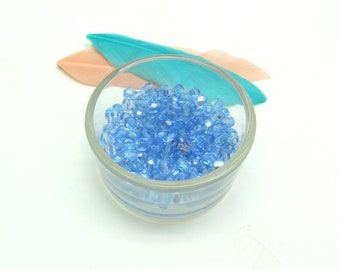 Set of 20 beads faceted 4 mm - blue Sapphire AB - 4 mm Czech glass