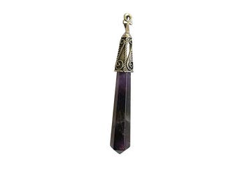 Sterling Silver Amethyst Point Pendant. (Free Shipping)