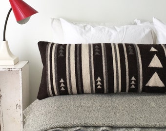 Wool Lumbar Pillow Cover, Boho Lumbar Pillow, Southwest Lumbar Pillow, Mexican Lumbar Pillow, Tribal Pillow, Hippie Pillow, Bohemian Pillow