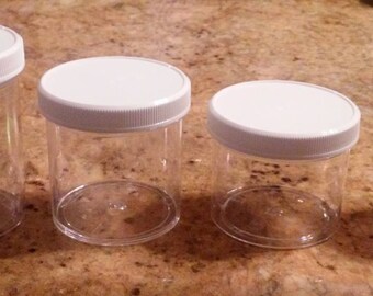 8 oz, 6 oz, 4 oz, 2 oz Clear Slime Containers