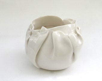 hand built porcelain balloon bowl ... translucent