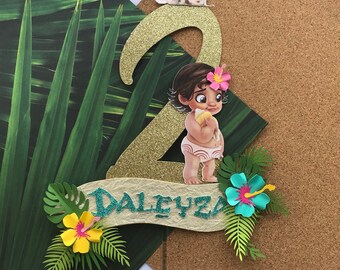 Moana inspired cake topper, moana cake topper, baby moana decor
