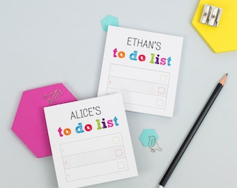Pair Of Mini Colourful To Do List Notepads - Gift For Couples - Gift For Kids - Mini To Do List - Organisation - Planner - Student Gift