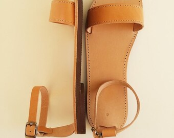 Women Open Toe Leather Sandals - Women Handmade Greek Sandals