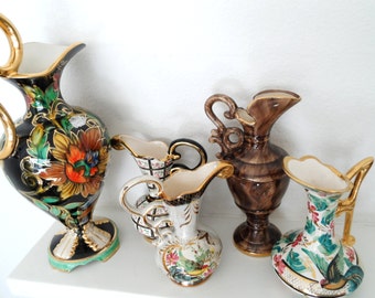 5 Belgium Pitchers Vases instant collection H Bequet Collection