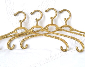 1 vintage bridal hanger wedding dress hanger french brass clothes hanger wedding hanger vintage coat hanger brass coat hanger