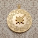 Vintage Zodiac Sign Horoscope Pendant Adjustable Sun Dial Center ~ Signed Cerrito Jewelry ~ 22K Gold Plate ~ Vintage Zodiac Sign Pendant