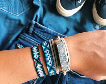Rectangular Druzy Wrap Bracelet