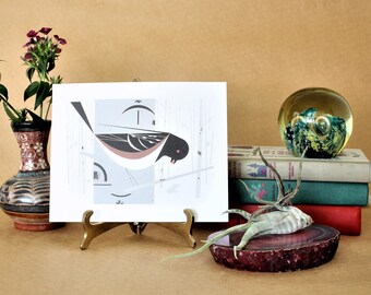 Charley Harper Art,Vintage Spotted Towhee Bird Prints,MCM Art Print,Bird Ephemera Prints,Charles Harper Art,Charlie Harper art print