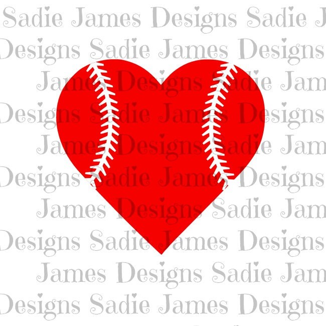 Heart baseball laces SVG and Silhouette Studio cutting file