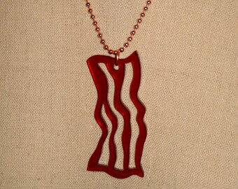 Fake Food Necklace Bacon Necklace Acrylic Breakfast Food Jewelry Large Size