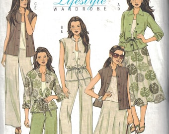 4811 Butterick Misses Sewing Pattern UNCUT Skirt Top Pants Lifestyle Wardrobe 16 - 22 Casual
