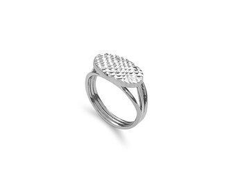 sterling silver fancy ring, sparkle ring, diamond cut ring,